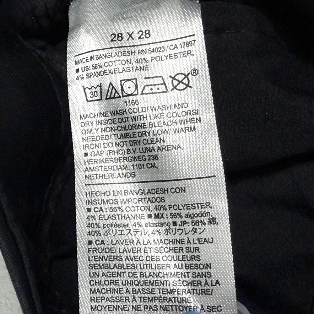 Banana Republic Pants Men 28x28 Slim Core Temp Chino Black Stretch Quick Dry NWT